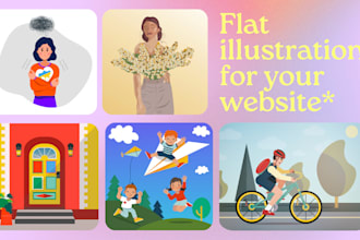 create a custom 2d vector illustration in a flat style