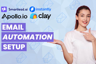 setup instantly, smartlead for warm up and cold email