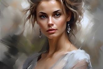 draw digital oil painting art portrait from your photos