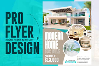 do attracting poster, flyer or postcard in 12 hours