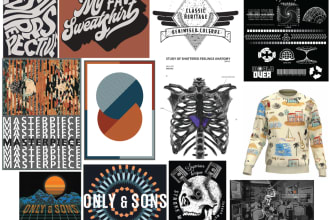 do custom retro or futurisitc graphic design,typography, watercolor design