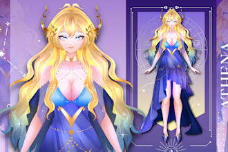create custom vtuber model and live2d anime rigging high quality for streaming