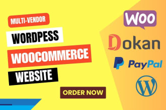 build wordpress woocommerce, multi vendor ecommerce website with dokan pro, wcfm