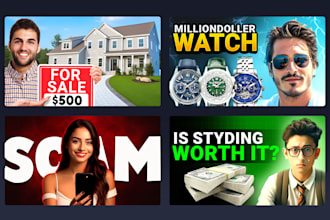 design your professional and eye catching youtube thumbnail