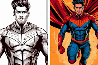 superhero comic book illustration,character design,cartoons
