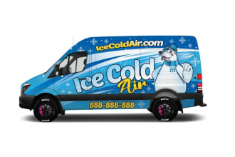 design utterly sophisticated ice cold air cartoon logo