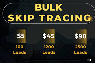 do bulk skip tracing llc skip tracing and real estate lead generation