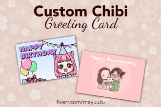 create custom chibi greeting card