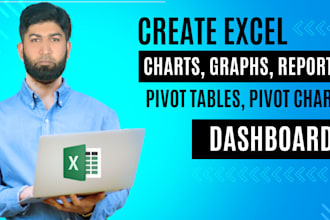 create excel charts, graphs, reports, pivot tables, pivot charts and dashboard
