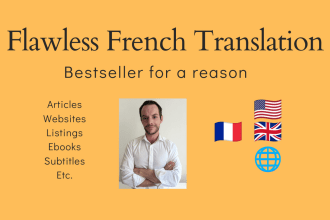 provide a perfect english to french translation