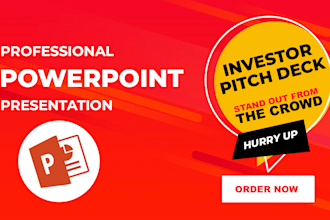 create and design business pitch deck and powerpoint pptx