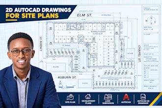 create professional 2d autocad drawings for site plans