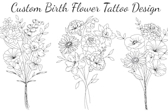make a custom flower tattoo design