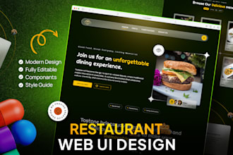 do figma restaurant website, landing page UI design as a pro UX designer