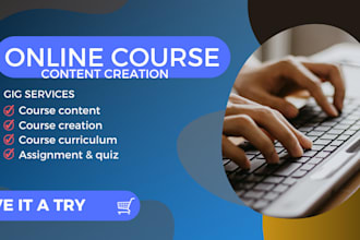 create online course content, course creation