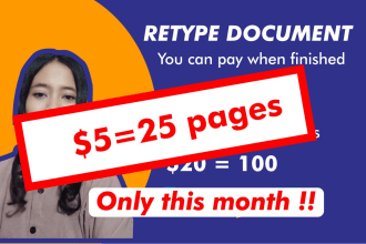 transcribe, retype, convert PDF or images to word or excel