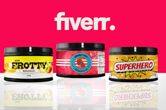 design creative pouch, jars labels for packaging