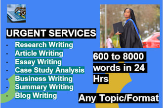 do essay writing, report, summaries, research and case study analysis