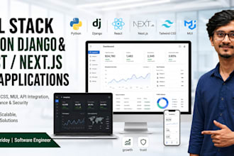 develop a modern django and react website for your business
