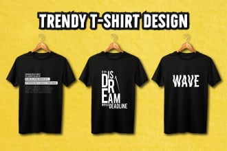 make trendy minimal typography t shirt design