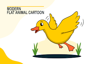 create flat animal cartoon illustration for web, app