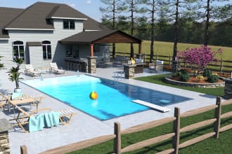 create an outdoor living space visualization