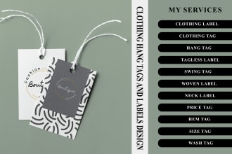 design clothing label, hang tag and neck label