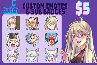 create custom emote, sub badges for twitch, discord, vtuber