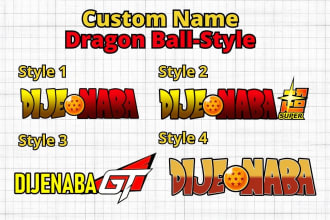 design an epic dragon ball style name logo for you