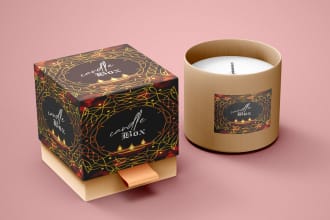 candle and product label design