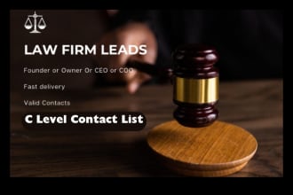 build law firm c level leads with valid emails