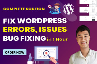 solve wordpress bug, fix wordpress error, fix any kind of wordpress issues