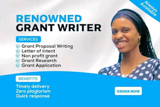research and write a compelling grant for your organization