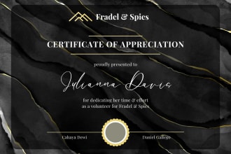 do certificate design, custom, diploma and award certificate