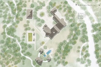 do 2d site plan, master plan and landscape rendering