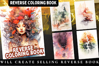 design high quality reverse coloring book for amazon or etsy