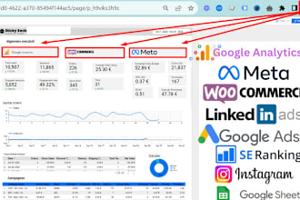 create professional google looker studio dashboard ga4 tracking, ads conversion