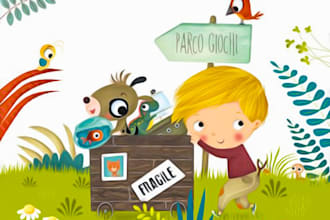 children book illustrations and children book cover