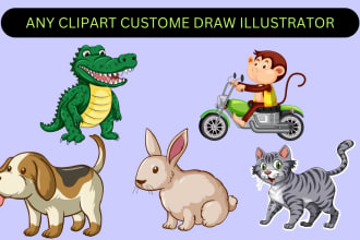 draw any clip arts, illustrations and vector arts