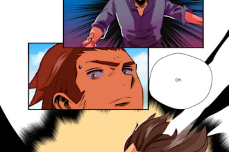 do webtoon panel art based on your description