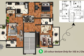 create 2d color texture with furniture plan