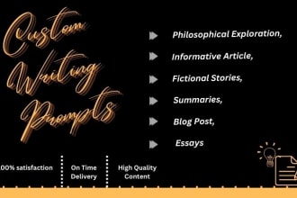 provide custom writing prompts for your creativity
