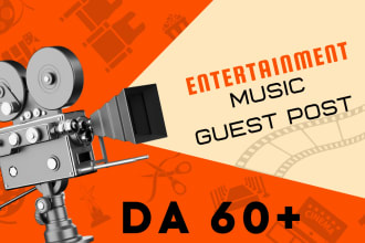 do music entertainment guest post on a high da50 with high authority backlinks