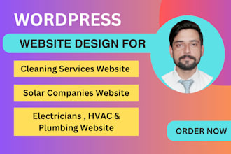 create roofing, solar, house cleaning, electrician, hvac and plumbing website