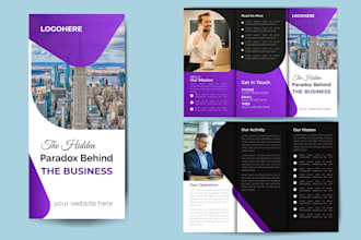 design corporate tri fold or bi fold brochure for digital