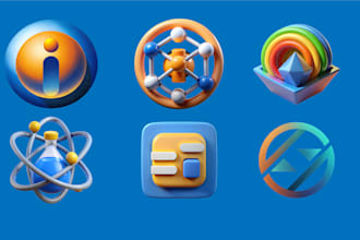 do 3d vector icon, logo, business app design