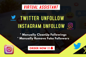 manually follow and unfollow twitter or instagram followings