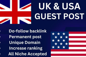 publish UK and USA guest post with authority UK and USA backlinks