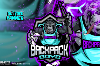 design gaming team logo for esport, kick, twitch, youtube