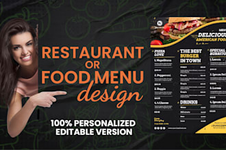 create restaurant menu design, food menu or price list